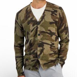 Club Room Camouflage 100% Cashmere Cardigan